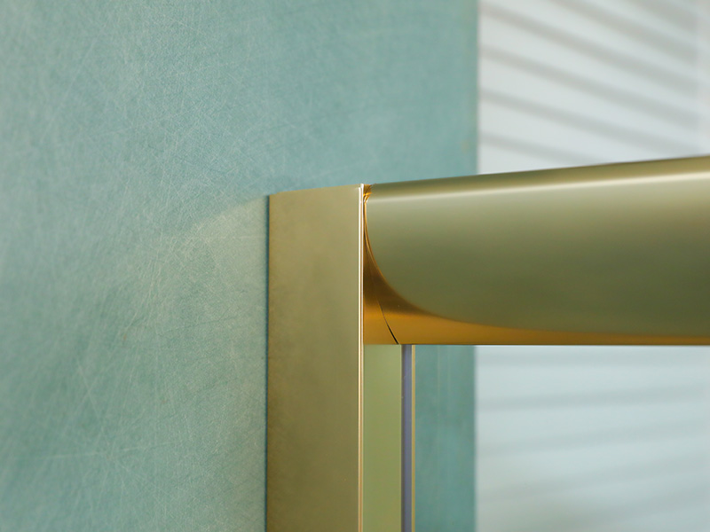 Kepungan Pancuran Mandi Gelongsor SQUARE, Kaca Terbaja Jelas Dengan Cetakan, Profil Aluminium Emas, Pemegang Dua Lubang, Dengan Dulang Kepungan Pancuran Mandi Gelongsor SQUARE, Kaca Terbaja Jelas Dengan Cetakan, Profil Aluminium Emas, Pemegang Dua Lubang, Dengan Dulang