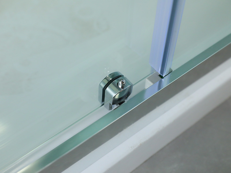 Kepungan Pancuran Mandi Gelongsor SQUARE, Kaca Terbaja Jelas Dengan Cetakan, Profil Aluminium Putih, Pemegang Berlubang Dua, Dengan Dulang Kepungan Pancuran Mandi Gelongsor SQUARE, Kaca Terbaja Jelas Dengan Cetakan, Profil Aluminium Putih, Pemegang Berlubang Dua, Dengan Dulang