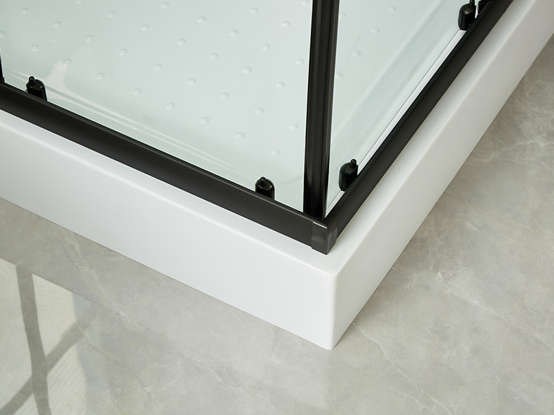 Kandang Pancuran Mandi Gelongsor SQ, Kaca Terbaja Jelas, Profil Aluminium Hitam, Pemegang Dua Lubang, Dengan Dulang Kandang Pancuran Mandi Gelongsor SQ, Kaca Terbaja Jelas, Profil Aluminium Hitam, Pemegang Dua Lubang, Dengan Dulang