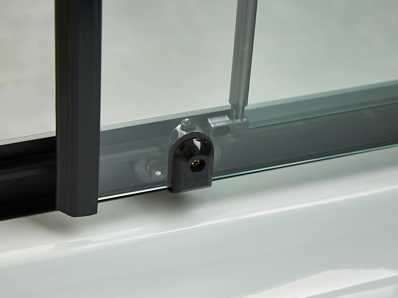 Kandang Pancuran Mandi Gelongsor SQ, Kaca Terbaja Jelas, Profil Aluminium Hitam, Pemegang Dua Lubang, Dengan Dulang Kandang Pancuran Mandi Gelongsor SQ, Kaca Terbaja Jelas, Profil Aluminium Hitam, Pemegang Dua Lubang, Dengan Dulang