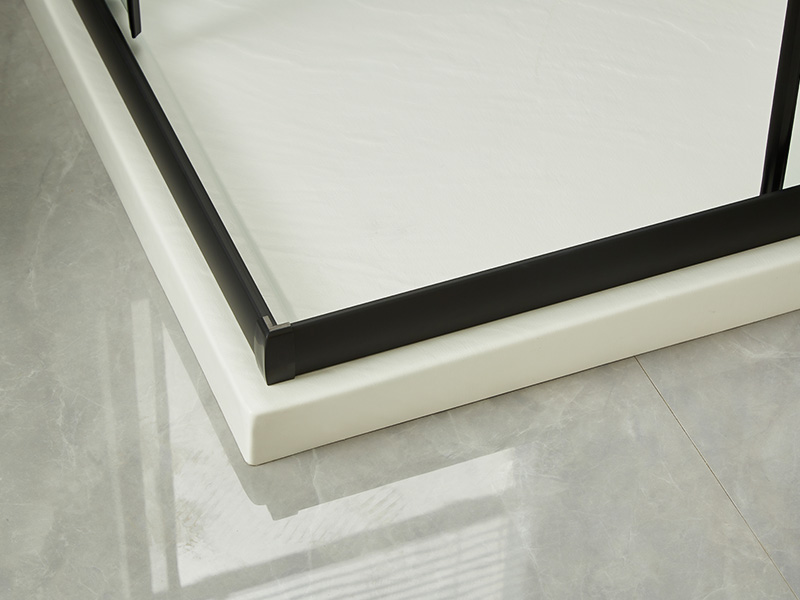 Kandang Pancuran Mandi Gelongsor SQ, Kaca Terbaja Jelas, Profil Aluminium Hitam, Pemegang Dua Lubang, Dengan Dulang Kandang Pancuran Mandi Gelongsor SQ, Kaca Terbaja Jelas, Profil Aluminium Hitam, Pemegang Dua Lubang, Dengan Dulang