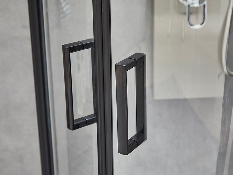 Penutup Pancuran Mandi Gelongsor SE, Kaca Terbaja Jelas, Profil Aluminium Hitam, Pemegang Dua Lubang, Tanpa Dulang Penutup Pancuran Mandi Gelongsor SE, Kaca Terbaja Jelas, Profil Aluminium Hitam, Pemegang Dua Lubang, Tanpa Dulang