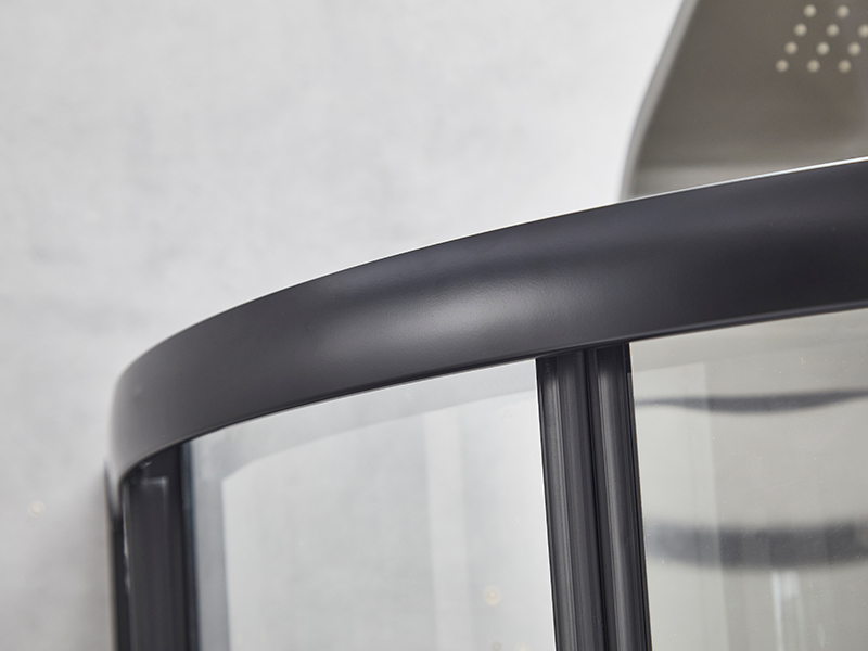 Penutup Pancuran Mandi Gelongsor SE, Kaca Terbaja Jelas, Profil Aluminium Hitam, Pemegang Dua Lubang, Tanpa Dulang Penutup Pancuran Mandi Gelongsor SE, Kaca Terbaja Jelas, Profil Aluminium Hitam, Pemegang Dua Lubang, Tanpa Dulang